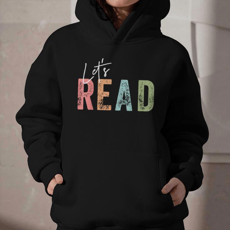 Let's Read Book Nerd Reading Book Lover Librarian Teacher Graphic Youth Hoodie