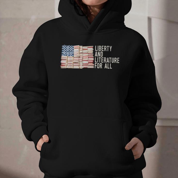 Liberty And Literature For All Reading USA Book Lover Graphic Youth Hoodie