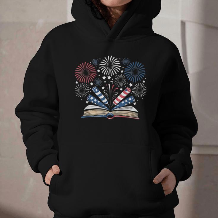 Librarian 4th July Book Lover Bookworm Patriotic Books Graphic Youth Hoodie