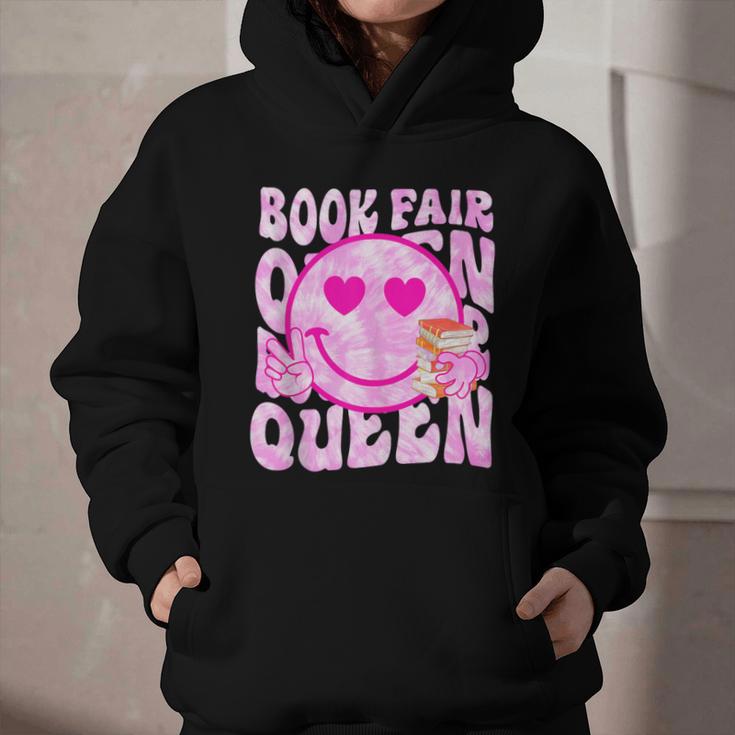Library Book Fair Queen Vibe Groovy Tie Dye School Reading Graphic Youth Hoodie Library Book Fair Queen Vibe Groovy Tie Dye School Reading Graphic Youth Hoodie