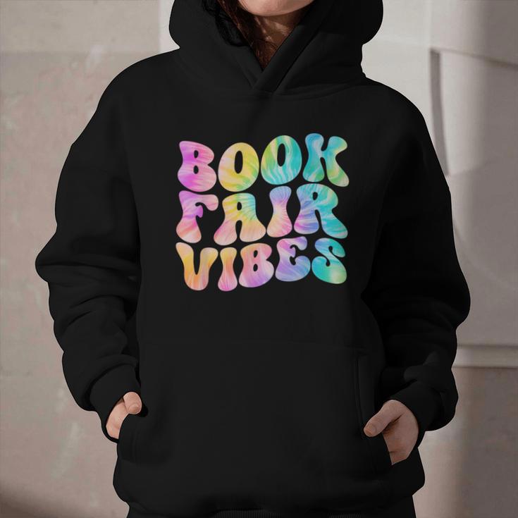 Library Book Fair Vibe Tie Dye School Reading Nostalgic Graphic Youth Hoodie