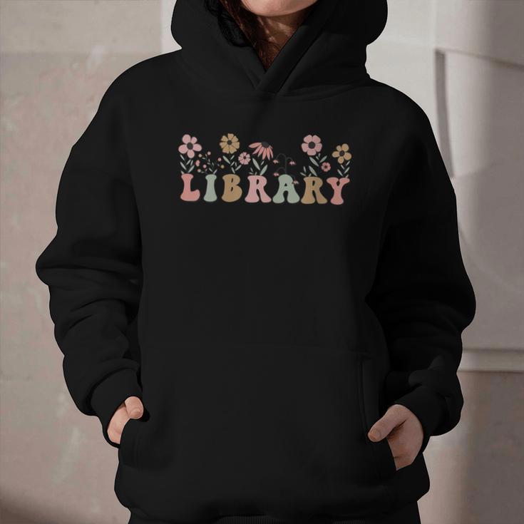 Library Book Lover School Librarian Reading Floral For Women Graphic Youth Hoodie
