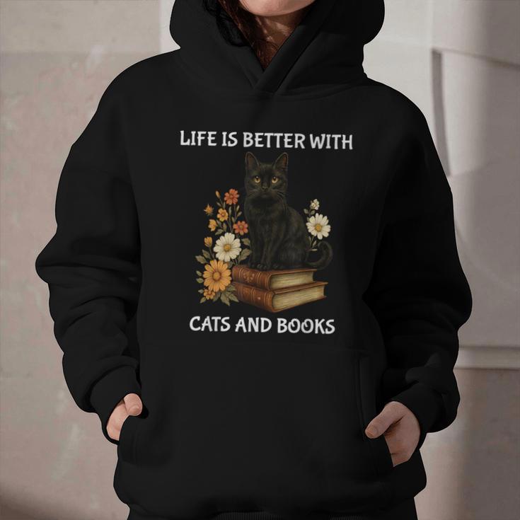 Life Is Better With Cats And Books Cute Cat Lover For Men Women Kids Graphic Youth Hoodie Life Is Better With Cats And Books Cute Cat Lover For Men Women Kids Graphic Youth Hoodie