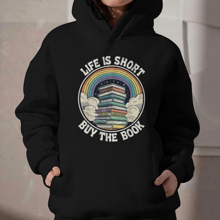 Life Is Short Buy The Book Reading Book Graphic Youth Hoodie