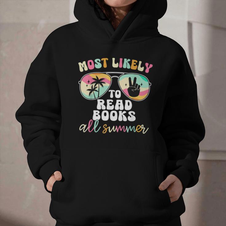 Most Likely To Read Books All Summer Teacher Student Graphic Youth Hoodie