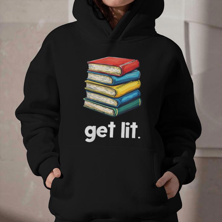 Get Lit With Books Graphic Youth Hoodie
