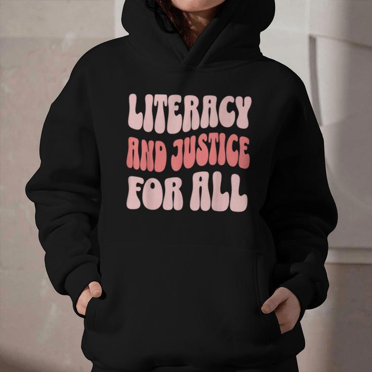 Literacy And Justice For All Book Lover Graphic Youth Hoodie
