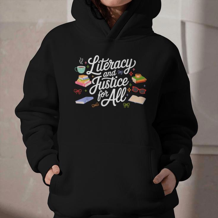 Literacy And Justice For All Protect Libraries Banned Books Graphic Youth Hoodie