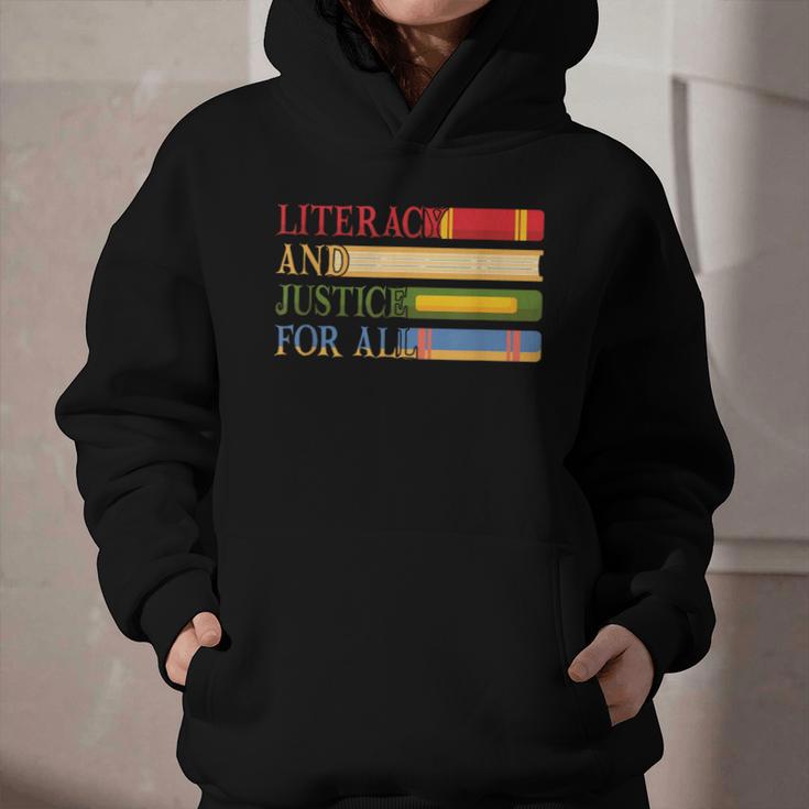 Literacy And Justice For All Reading Book Club Librarian Graphic Youth Hoodie
