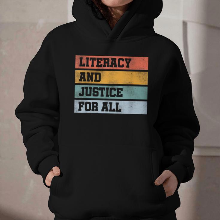 Literacy And Justice For All Stop Book Banning Banned Books Graphic Youth Hoodie