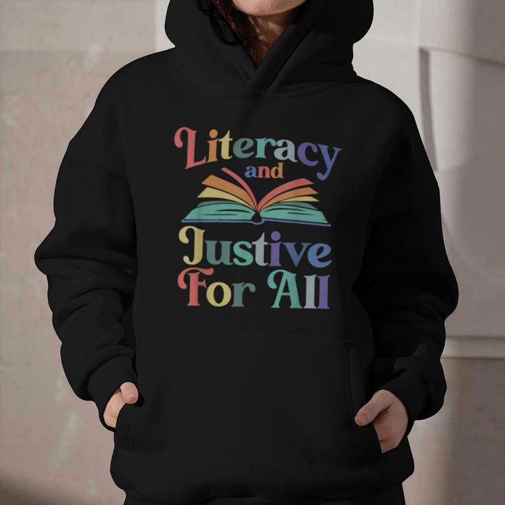 Literacy Justice For All Stop Book Banning Protect Librarian Graphic Youth Hoodie
