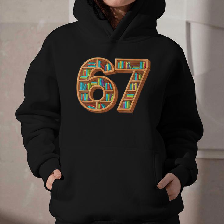 Literary 67 Bookshelf Six Seven Reading Meme Graphic Youth Hoodie Literary 67 Bookshelf Six Seven Reading Meme Graphic Youth Hoodie