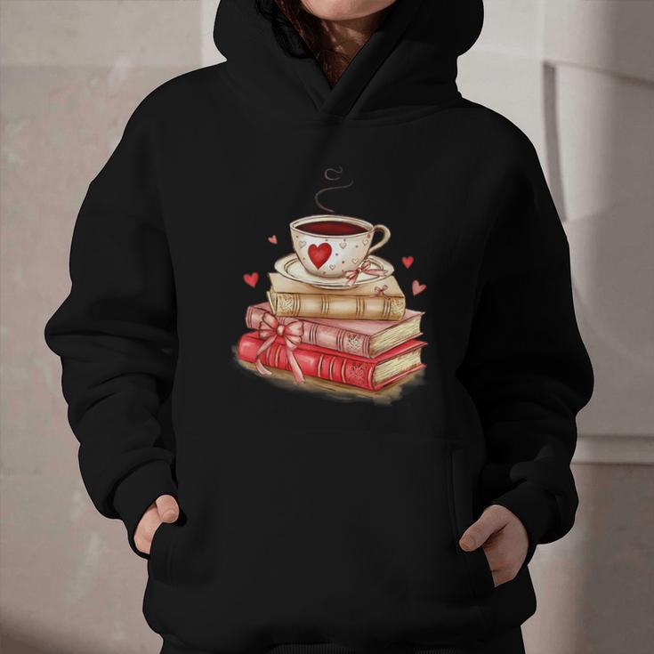 Love Book Coffee Heart Coquette Bow Valentines Day Graphic Youth Hoodie Love Book Coffee Heart Coquette Bow Valentines Day Graphic Youth Hoodie
