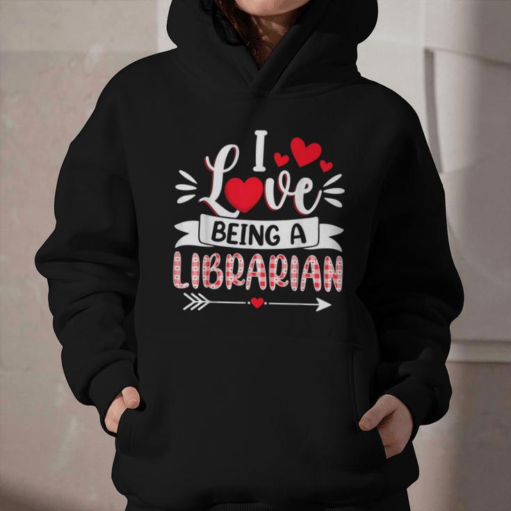 I Love Being A Librarian Library Book Valentine's Day Graphic Youth Hoodie