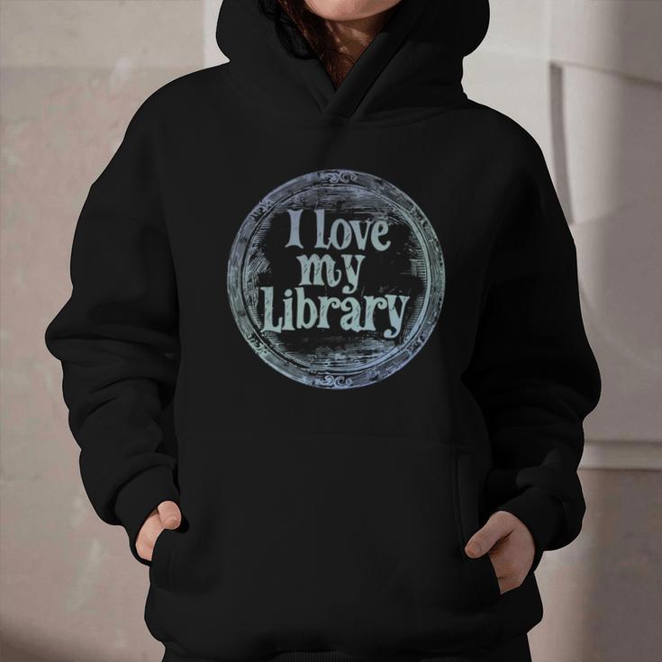 I Love My Library Medallion For Book Lover Reader Librarian Graphic Youth Hoodie I Love My Library Medallion For Book Lover Reader Librarian Graphic Youth Hoodie