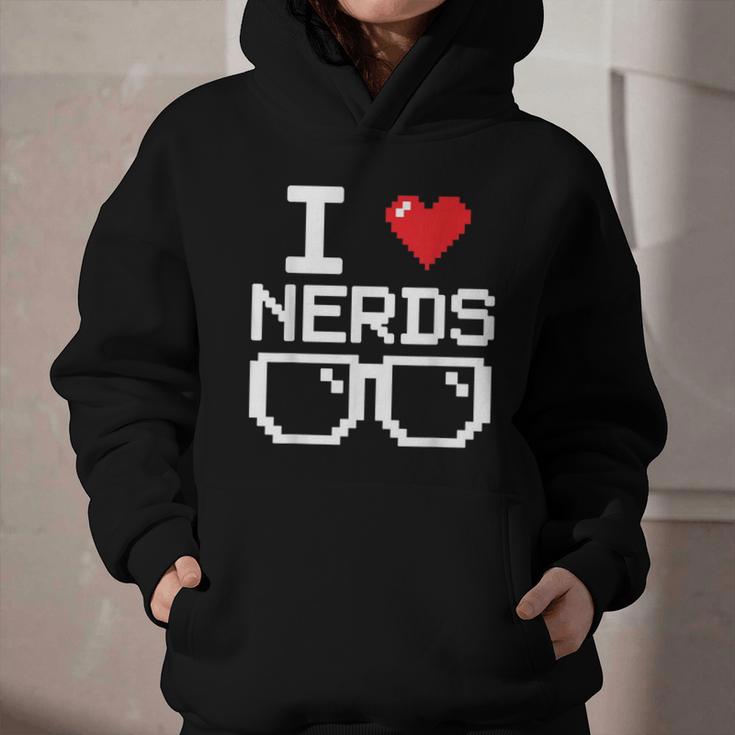 I Love Nerds I Heart Nerds For Science Book Knowledge Geeks Graphic Youth Hoodie
