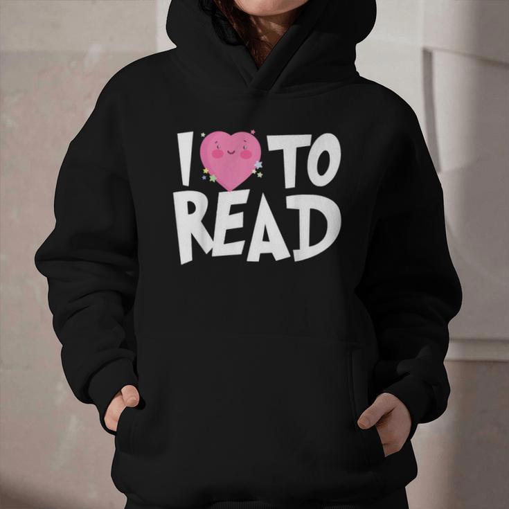 I LOVE TO READ Reading Books Bookworm Library Day Novelty Graphic Youth Hoodie