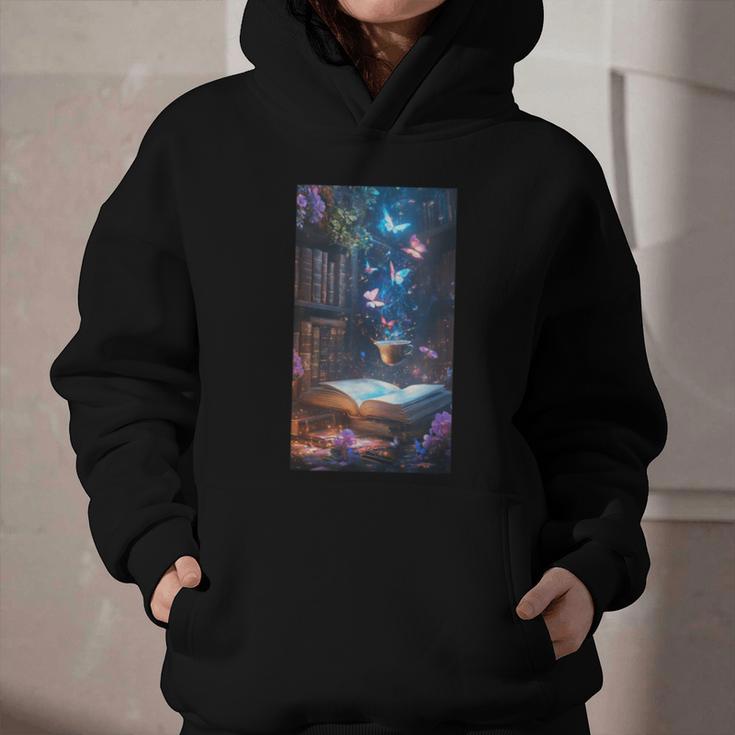 Magic Books Butterflies Fantasy Nature Tea Enchanting Graphic Youth Hoodie