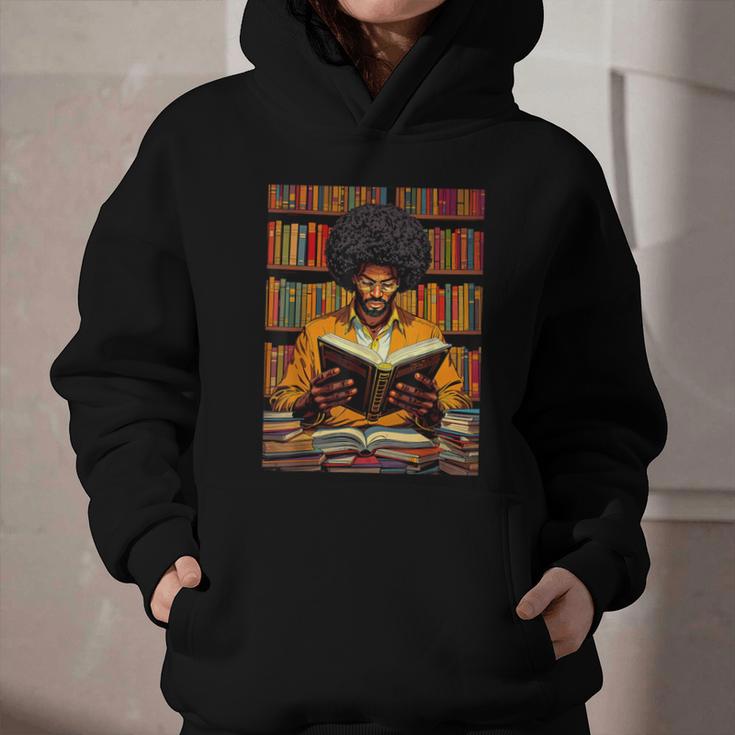 Man Reading Book Black History Month Book Lover Afro Graphic Youth Hoodie