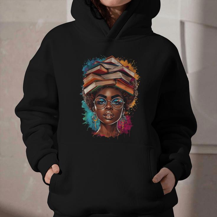 Melanin Girl Afro Book Lover Librarian Teacher Student Graphic Youth Hoodie