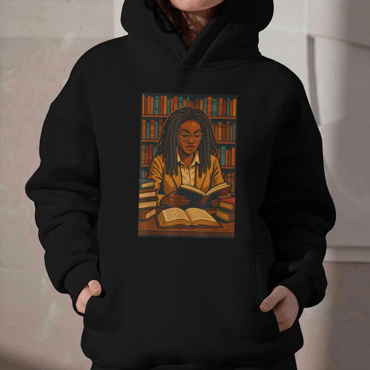 Melanin Girl Locs Book Lover Librarian Teacher Student Graphic Youth Hoodie