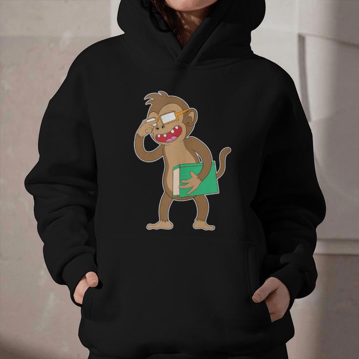 Monkey With a Book Graphic Youth Hoodie