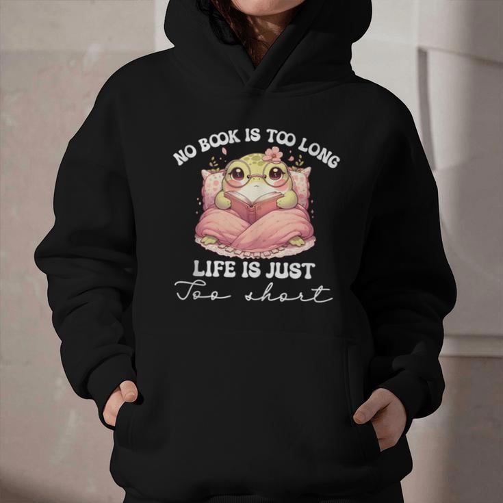 No Book Is Too Long Life Is Just Too Short Book Reading Book Graphic Youth Hoodie