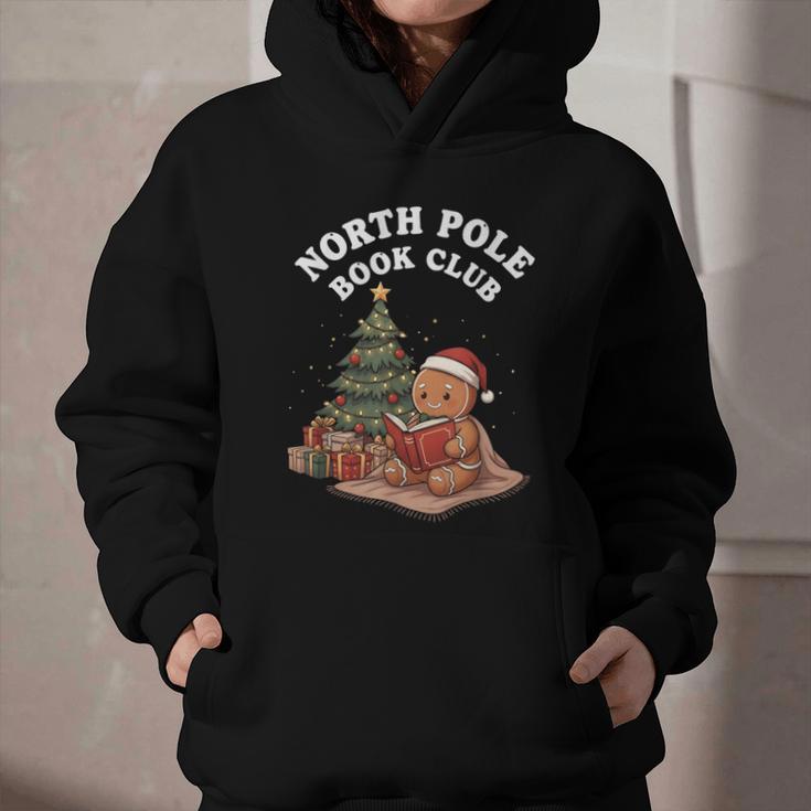 North Pole Book Club Gingerbread Christmas Reading Graphic Youth Hoodie