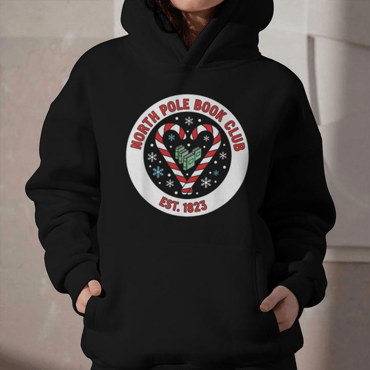 North Pole Book Club Shirt Candy Cane Christmas Graphic Youth Hoodie