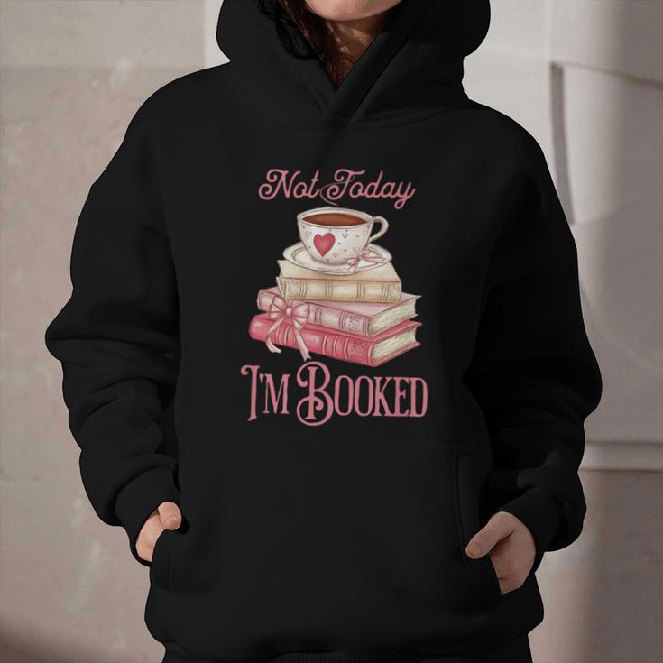 Not Today I'm Booked Book Lover Book Stack Coquette Bow Graphic Youth Hoodie