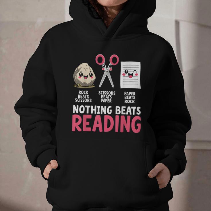 Nothing Beats Reading Rock Paper Scissors Book Lover Library Graphic Youth Hoodie Nothing Beats Reading Rock Paper Scissors Book Lover Library Graphic Youth Hoodie