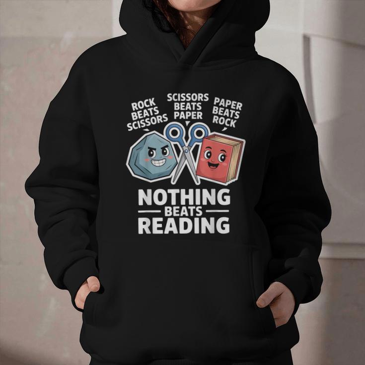 Nothing Beats Reading Rock Paper Scissors Book Lover Graphic Youth Hoodie Nothing Beats Reading Rock Paper Scissors Book Lover Graphic Youth Hoodie