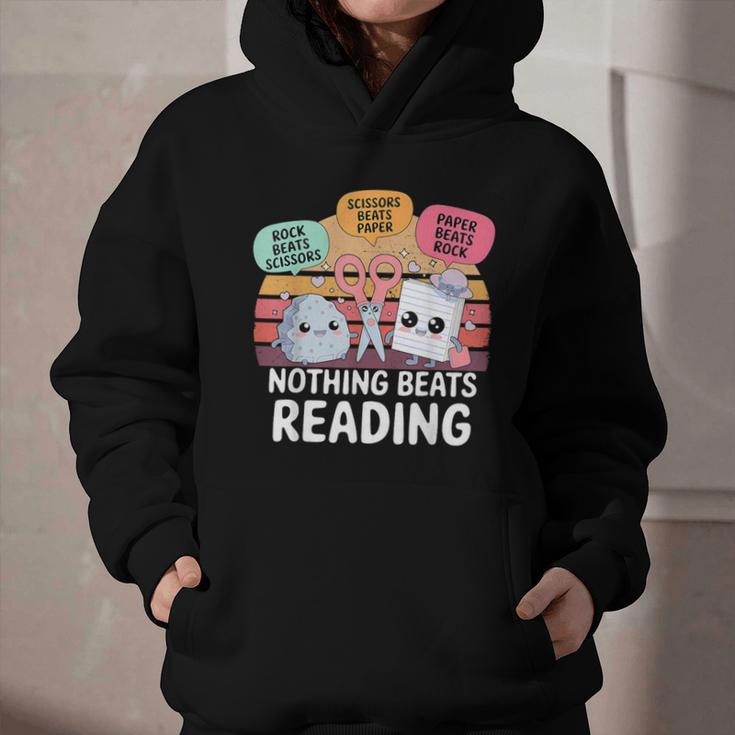 Nothing Beats Reading Rock Paper Scissors Books Lover Graphic Youth Hoodie
