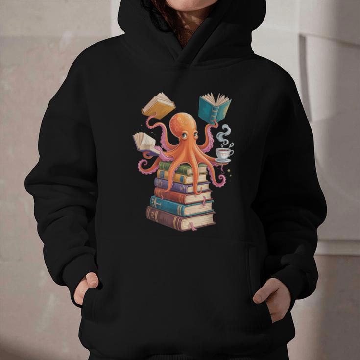 Octopus Book Reading Book Reader Ocean Octopus Graphic Youth Hoodie