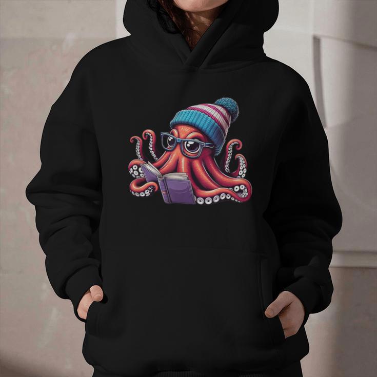 Octopus Reading Book Kraken Book Lover Graphic Youth Hoodie