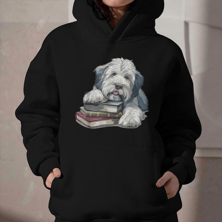 Old English Sheepdog Books Reading Dog Breed Graphic Graphic Youth Hoodie