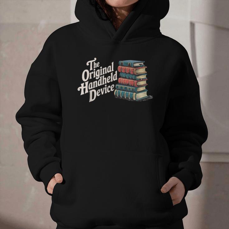 The Original Handheld Device Book Fair Book Lover Graphic Youth Hoodie The Original Handheld Device Book Fair Book Lover Graphic Youth Hoodie