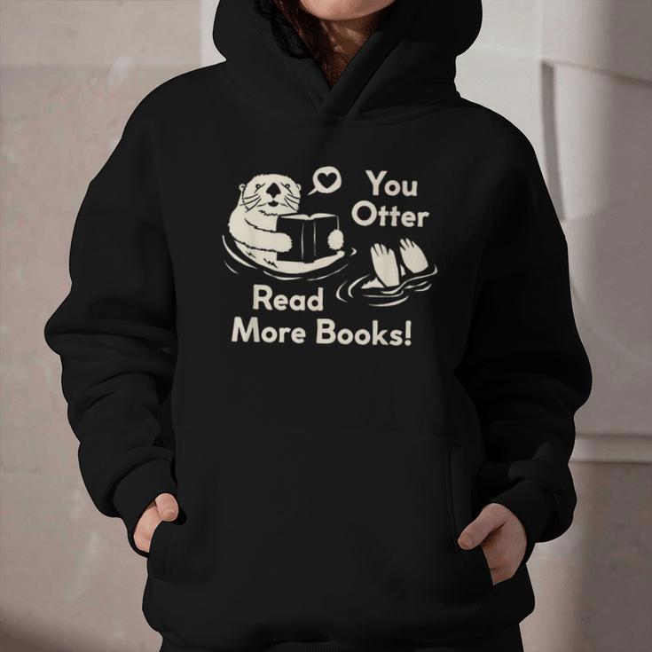 You Otter Read More Books Cute Otter Book Lover Graphic Youth Hoodie