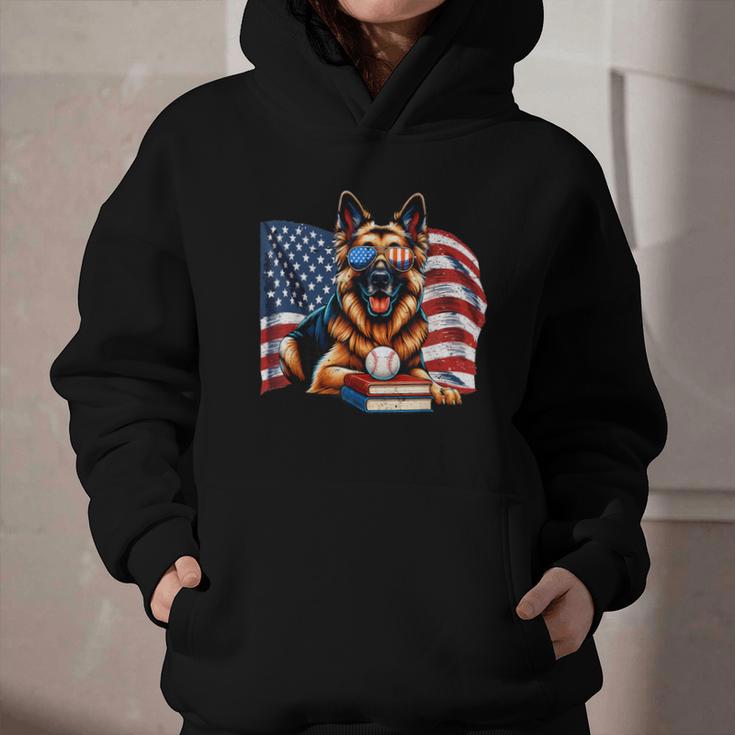 Patriotic German Shepherd Books Baseball USA Flag Vintage Graphic Youth Hoodie Patriotic German Shepherd Books Baseball USA Flag Vintage Graphic Youth Hoodie