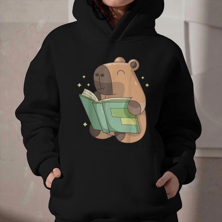 Pet Capybara Is Reading Library Capy Word Book Day Teacher Men Women Kids Graphic Youth Hoodie