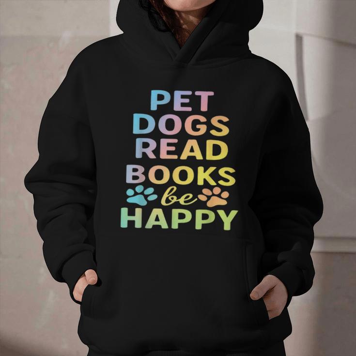 Pet Dogs Read Books Be Happy Dog Lover Graphic Youth Hoodie