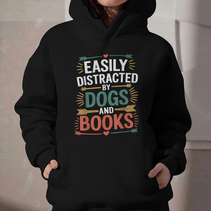 Pet Lover Joke Easily Distracted By Dogs And Books Men Graphic Youth Hoodie Pet Lover Joke Easily Distracted By Dogs And Books Men Graphic Youth Hoodie