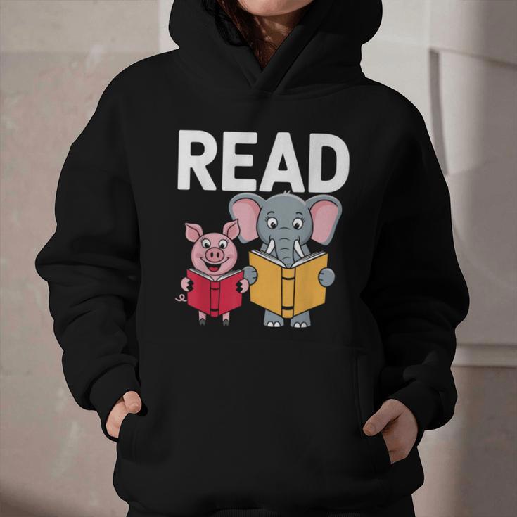 Pig Elephant Reading Cute Book Lover Bookworm Boys Girls Kid Graphic Youth Hoodie Pig Elephant Reading Cute Book Lover Bookworm Boys Girls Kid Graphic Youth Hoodie