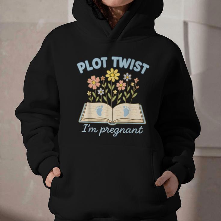 Plot Twist I'm Pregnant Literary Pregnancy Announcement Book Graphic Youth Hoodie