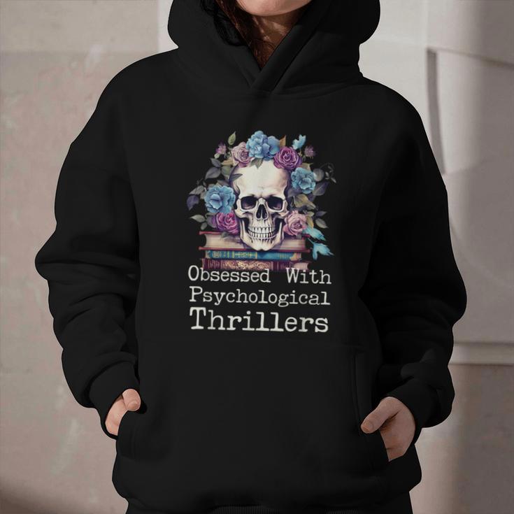 Psychological Thriller Reader Fan Skull Flowers Books Graphic Youth Hoodie