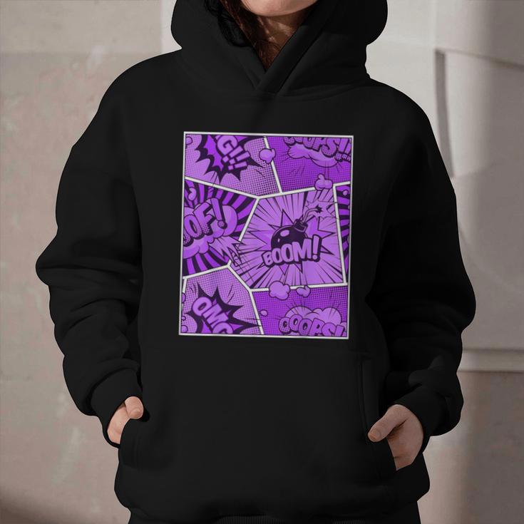 Purple Comic Book Purple Color Graphic Graphic Youth Hoodie Purple Comic Book Purple Color Graphic Graphic Youth Hoodie