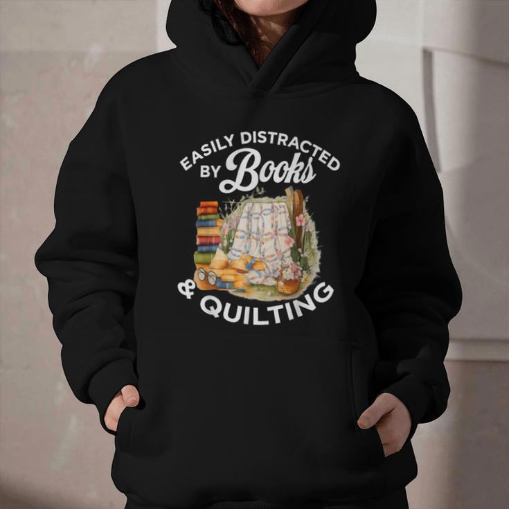 Quilting Sewing Machine Quilter Easily Distracted By Book Graphic Youth Hoodie Quilting Sewing Machine Quilter Easily Distracted By Book Graphic Youth Hoodie