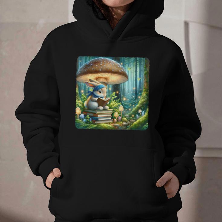 Rabbit Reading Book Under Large Mushroom Easter Bandana Graphic Youth Hoodie Rabbit Reading Book Under Large Mushroom Easter Bandana Graphic Youth Hoodie