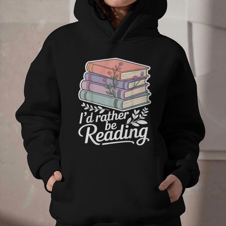 Rather Be Reading Book Lover Stack Graphic Youth Hoodie