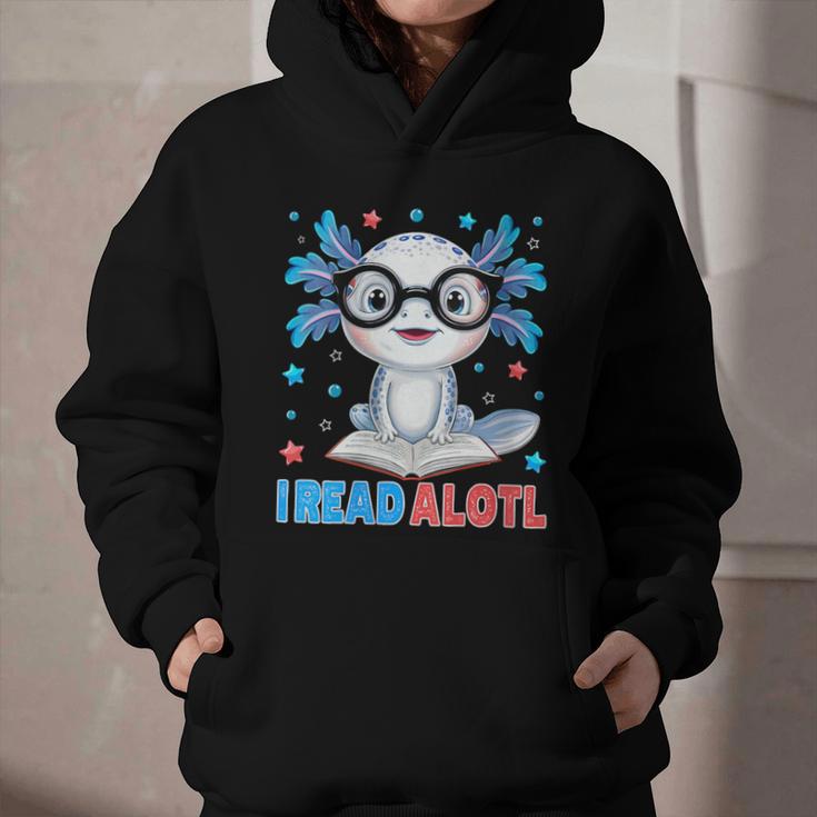 I Read Alotl Cute Axolotl Reading Book Lover Graphic Youth Hoodie